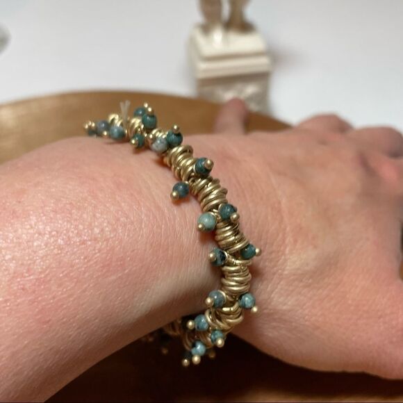 Brass and stone bracelet handcrafted - Picture 4 of 11